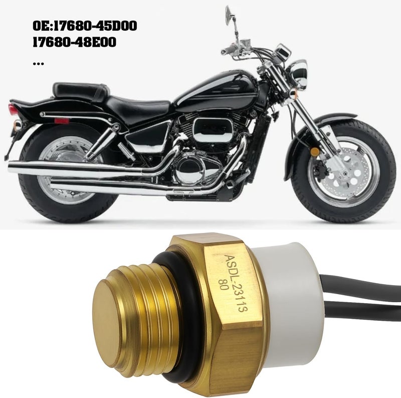 SING F LTD Motorcycle Radiator Cooling Fan Switch 17680-45D00 Compatible with Suzuki VZ 800 Marauder 1997-2003, 17680-48E00 - Image 2